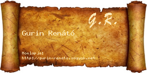 Gurin Renátó névjegykártya